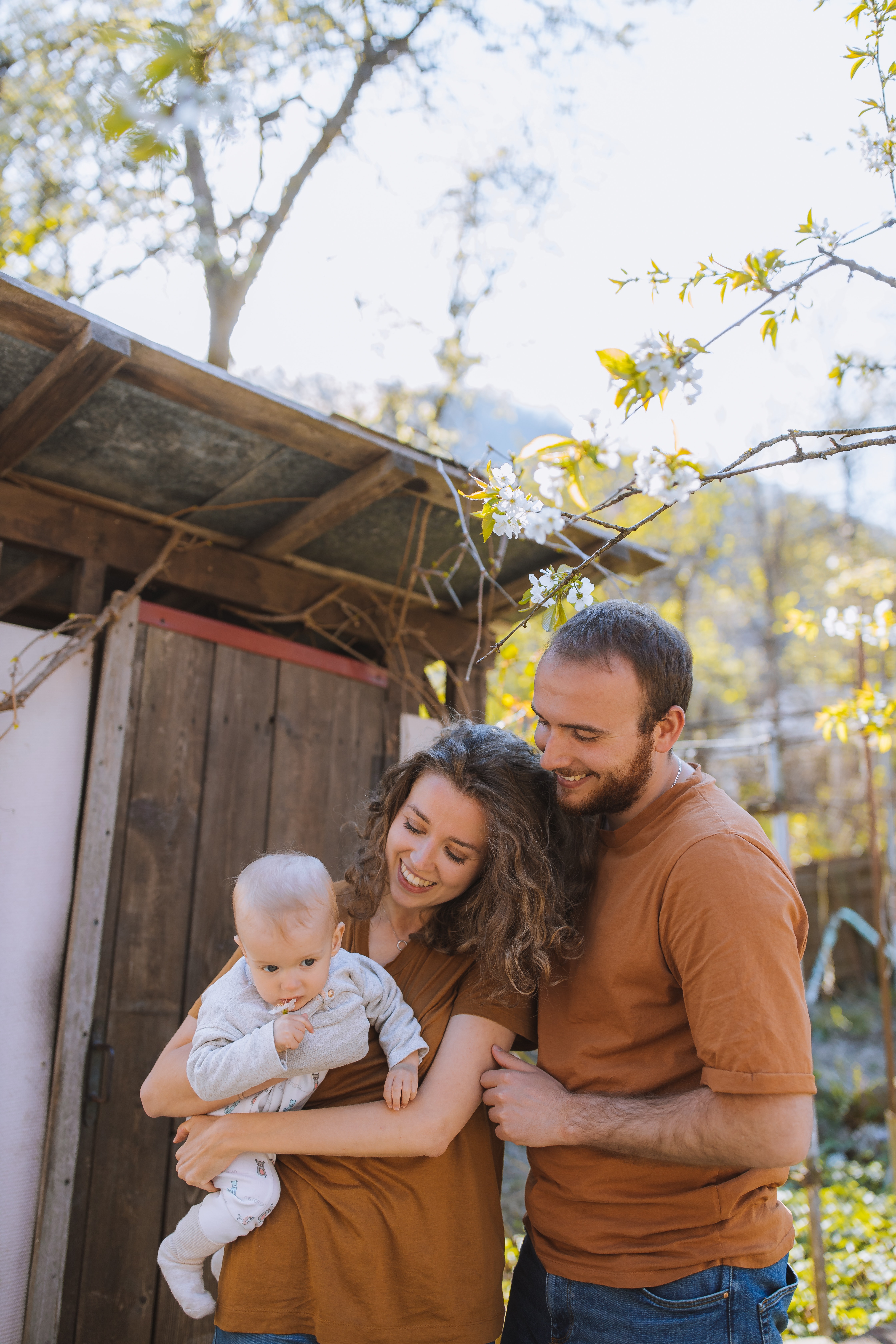 white couple with baby